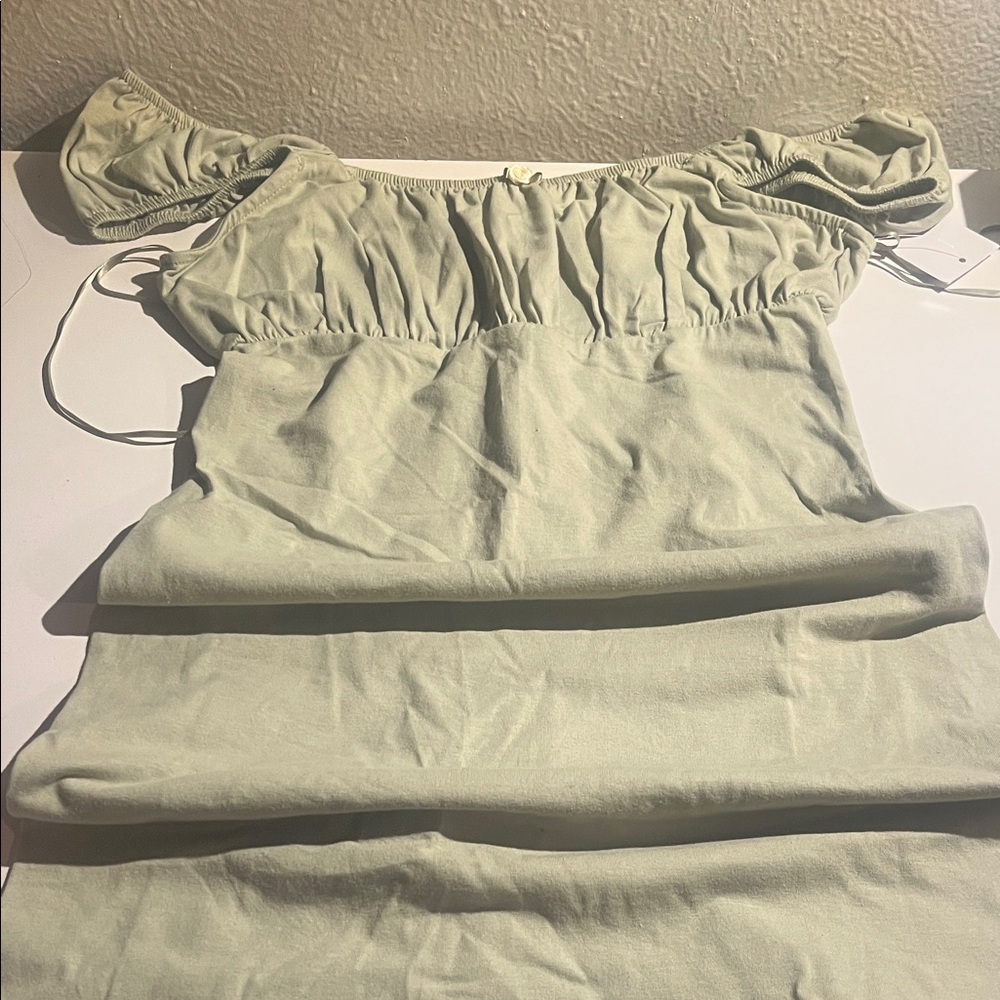 SO Light Green Off-Shoulder Mini Skirt